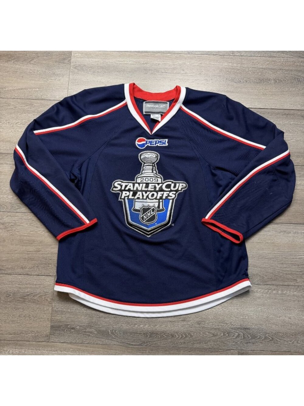 NHL Reebok CCM Pepsi 2009 Stanley Cup Champions Hockey Jersey Size Large